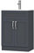 BELOFAY Crawley Grey 600mm Floor Standing Bathroom Vanity Unit With Basin - Laquered Cloakroom Vanity Unit with 1 Tap Hole Ceramic Basin and Soft Close Hinges. (WASTE INCLUDED)