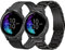20mm Metall Armband for Garmin VivoActive 6 5 3,Forerunner 165/55/245/645 Armband, 2Pack Metallarmband Edelstahl Armbands for Garmin Venu/Venu Sq/Sq 2/Venu2 Plus Frauen Männer Schwarz