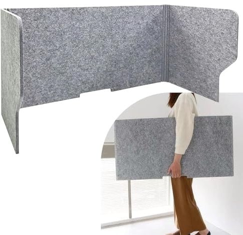 YLFFFZXK Schreibtisch-Trennwand, Sichtschutz, Stand-up-Büroteiler für den Schreibtisch, Faltbarer Schreibtisch-Sichtschutzteiler, 3 Paneele, Hustenschutz, akustische Trennwand, akustischer Schreibtis