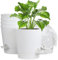 Homeuouz 6 Packs Blumentopf Selbstbewässernd, 15.2cm Pflanzentopf mit Bewässerungssystem, Übertopf mit Untersetzer, Blumentöpfe Set Ideal für Innen und Balkongärten, Weiß