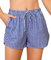 Wikoan Bas de Pyjama à Carreaux Femme Ete Short de Nuit avec Taille élastique Short de Pyjama Léger décontractée Shorts Bleu Foncé L