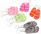 5 Paar Mini-Flip-Flop-Schlüsselanhänger aus Silikon, Multifunktionaler Mini-Hausschuh-Schlüsselanhänger für Taschen, Rucksäcke