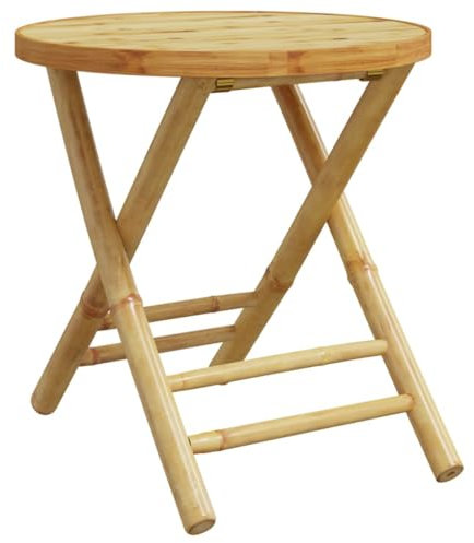 vidaXL Table de Jardin Pliable Ø45x45 cm Bambou, Table de Jardin en Bambou, Table de Patio, Meuble d’extérieur, Table d’extérieur, Meuble de Jardin