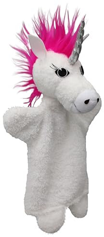 Marionette Märchenfigur Handpuppe Einhorn 30 cm, Mehrfarbig, für Kasperletheater