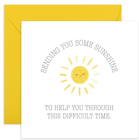 Central 23 Tarjetas de felicitación de condolencias – Sending You Some Sunshine – Tarjeta de condolencias – Tarjeta de duelo – Pensando en ti, luto, dolor, regalo conmemorativo – Viene con calcomanías