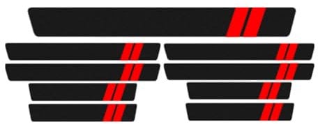 NIYATA 9Pcs Car Door Sill Protector Strips, Universal Carbon Fiber Door Sill Protectors,Scratch Resistant Bumper Guard,Premium Carbon Fiber leather Sill Protectors for Front and Rear Entry