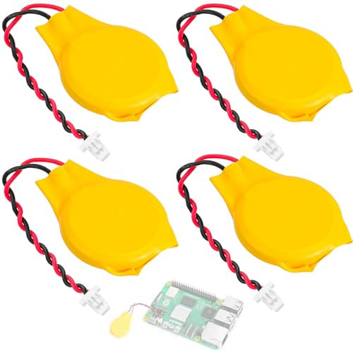 4pcs RTC CR2032 180mAh Battery 2PIN JST Interface Real Time Clock Module Batteries Compatible with Raspberry Pi 5