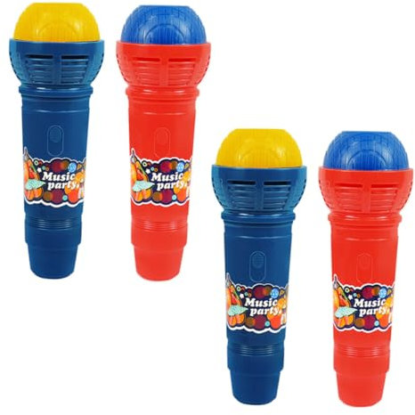 BESTonZON 4pcs Echo Microphone Toy for Boys and Girls Fake Plastic Microphone Educational Toys Random Color