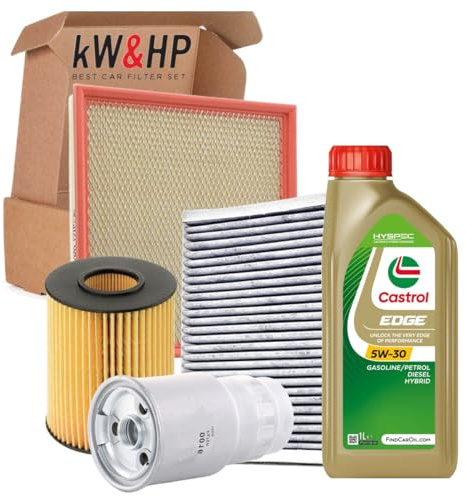 KIT TAGLIANDO COMPLETO DI 4 FILTRI E 6 LITRI DI OLIO MOTORE 5W30 COMPATIBILE CON SERIE 3 E90 320D