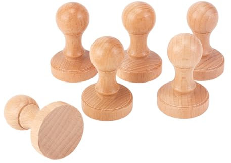 HOBBIESAY 6 Stück Stempelholz Runder Griff 40mm Holzknöpfe Runde Schubladengriffe Aus Holz Für Die Stempelherstellung DIY Basteln Scrapbooking