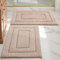 DEXI Badezimmerteppich Set 50 x 80 cm, 2er Pack rutschfeste weicher Badezimmerteppich Wasserabsorbierend Badematte maschinenwaschbar Badvorleger für Dusche,Badewanne und Toilette, Beige