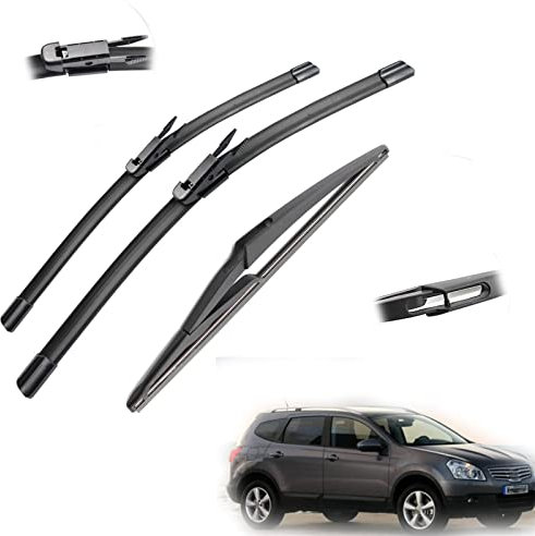 WILSEM Für N&issan Für Qashqai J10 2006 2007 2008 2009 2010 2011 2012 2013 Auto Front Heckscheibe Wischerblätter Bürsten Cutter Zubehör 24 + 15 + 12 