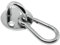 PRIOstahl Ösenplatte Platte Karabinerhaken - 1x Augplatte Rund 33x19,5mm + 1x Karabiner 5x50mm Wandhaken Deckenhaken Aufhängen Befestigung für Sonnensegel Boxsack Heunetz Rostfrei aus Edelstahl