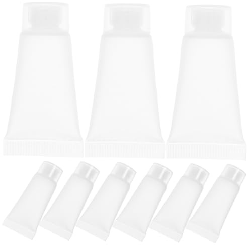 DRESSOOS 50pcs Dispensing Hose Empty Squeezable Containers Refillable Travel Toothpaste Tubes Soft Tube Bottles Toiletries and Lotion