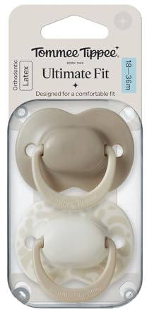 Tommee Tippee Latex Ultimate Fit Orthodontic Dummy 18-36m Pack of 2 | Earth Bound, Ventilated Air Holes for Comfort, Steriliser Safe, 100% BPA Free