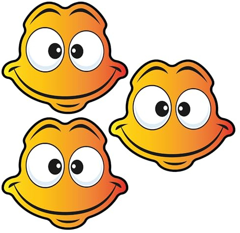 3x Smile Emoji Aufkleber Set 6,5 cm – Lustige Gelbe Cartoon Gesichter | PVC Vinyl Sticker Wetterfest & UV-beständig | Auto, Motorrad, Laptop & Kinder Deko Sticker