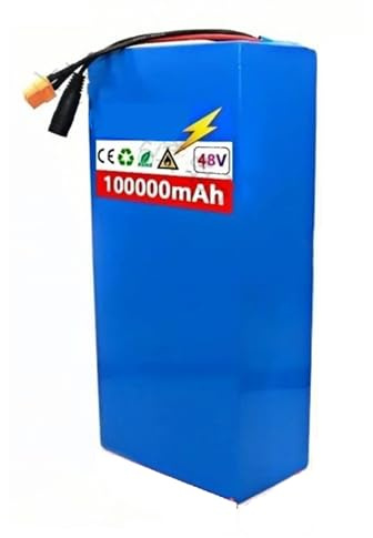 48V 100Ah Batteria per Bici elettrica ad Alta Potenza 13S6P con Caricabatterie BMS integrato Batteria al Litio per Bici elettrica per Motori da 200W-1000W 48V 100Ah,XT60+JST