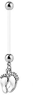 eeddoo Piercing Schwangerschaft Füsse Silber PTFE