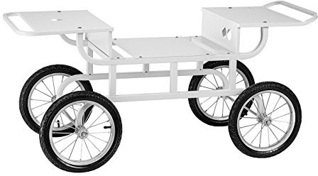 Royal Catering RCZT-01W Cart for Candy Floss Machine Candy Floss Maker Cotton Candy (4 Inflatable Wheels, 2 Shelves, Lacquered Steel, Handles) White