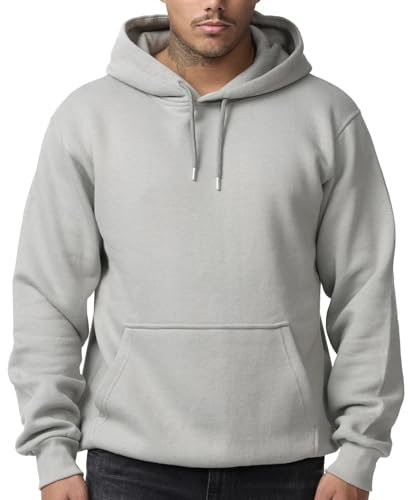 Smith & Solo Felpa Uomo con Cappuccio, Girocollo, a Maniche Lunghe, per Allenamento, Felpa con Cappuccio, in Misto Cotone di Alta qualità, per Uomo e Ragazzo (Grigio, XXL)