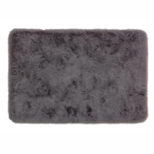 Schöner Wohnen Kollektion Badezimmerteppich 60 x 90 cm – sehr Flauschige Badematte grau – waschbar und rutschhemmend