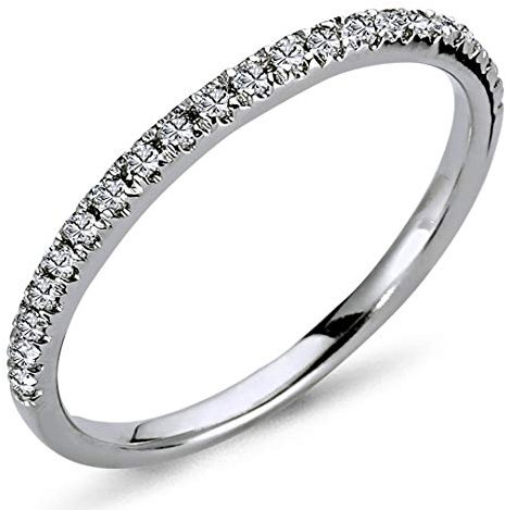 0,15 Carat Diamant halbrund Memoire Ring in 14 Karat Weißgold