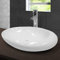 ECD Germany Waschbecken Waschtisch 585 x 375 x 145 mm aus Keramik Oval Weiß - Aufsatzbecken Aufsatzwaschbecken Handwaschbecken Aufsatzwaschtisch Spülbecken Becken Wasserfall Waschschale Waschschüssel