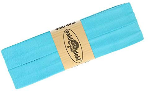 Schrägband Jersey 3m Breite 20mm Oaki Doki Tricot de Luxe Einfassband elastisch über 80 Farben, Farbe:aquamarin