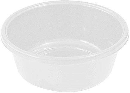 YBM HOME Round Plastic Wash Basin (Pearl White, 13)