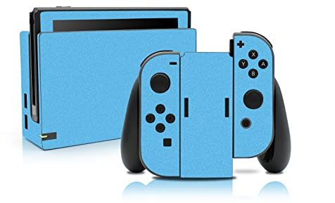 RX021 Lot d'autocollants pour console de jeux Joy-Con et station de chargement Bleu clair