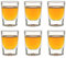Libbey Schnapsglas Fluted Whiskey - 59 ml / 5.9 cl - 6 Stück - Shotglas - Schnapsglas - spülmaschinenfest