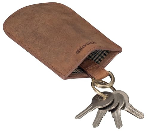 STILORD 'Toby' Schlüsseltasche Leder Schlüsselglocke Schlüsseletui Vintage Schlüsselmäppchen für viele Schlüssel Autoschlüssel Kleines Etui mit Schlüsselring, Farbe:Torino - braun