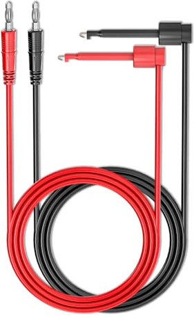 Cleqee 2 Stück 4mm Bananenstecker zu Testhaken Clips Messleitungen Kupfer weiches Kabel Drähte für Multimeter elektrische Prüfung 500V 5A