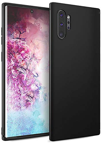 Verco Kompatibel mit Samsung Galaxy Note 10 Plus Hülle, Matte Rückschale Schutzhülle für Samsung Note 10+ Case Silikon Handyhülle - Schwarz