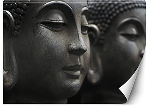 Feeby Vlies Fototapete Statue Von Buddha Meditation 200x140 cm Grau Tapeten Wandekoration Wohnzimmer Schlafzimmer Büro Flur Buddhismus Zen Spa