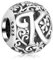 Annmors Damen Buchstabe K Charms für Armband 925 Sterling Silber Anhänger Vintage Alphabet Bead Buchstabieren Sie das Wort Sammlung