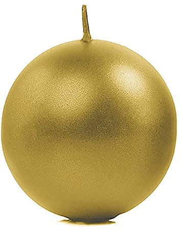 PartyDeco Runde Kerzen 10 Stück Ø 6 cm Kugelkerzen Deko metallic rosé gold Hochzeit, Unparfümiert