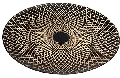 Werner Voß GmbH Platzteller Rhombs - schwarz/Gold - Kunststoff - D. 33 cm - 50% Polypropylen, 50% Calciumcarbonat
