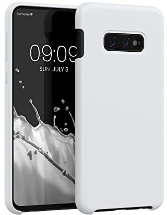 kwmobile Hülle kompatibel mit Samsung Galaxy S10e Hülle - Silikon Handy Case - Handyhülle weiche Oberfläche - kabelloses Laden - Weiß matt