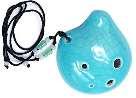 Alnicov Alnicov Ocarina de 6 agujeros, botella de vino estilo Alto C Ocarina, artesanía esmaltada con grietas de hielo (verde claro)