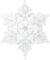 devembr Snowboard Stomp Pad, 3D Clear Snowflake Snowboard Stomp Pads, PVC Material, 13.0 cm x 11.5 cm, Transparent Snowflake Pattern