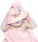 Lashuma Besticktes Kapuzenhandtuch für Babys, Kinder Duschtuch rosa Design: Katze, Mädchen Handtuch 75x75 cm