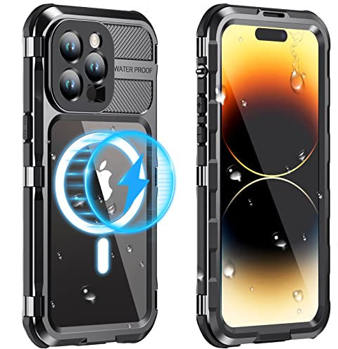 WIFORT für iPhone 14 Pro Hülle wasserdichte,360 Grad Outdoor Schutzhülle mit Kameraschutz Displayschutz, Stoßfest Staubdicht IP68 Wasserdicht Handyhülle Komplettschutz Panzerhülle Hard Case