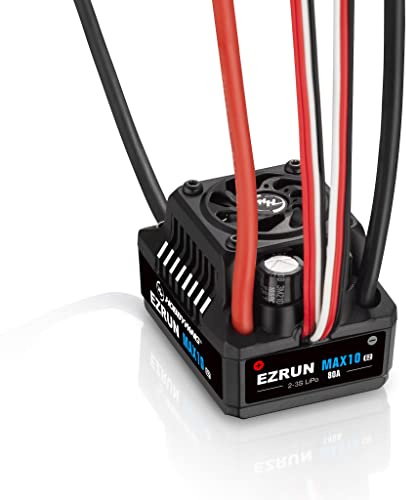 HOBBYWING EZRUN MAX10 G2 80A 12V 100W 5000RPM Sensored ESC with 5.25 Length, Supports Turbo Timing, Smart Start-Stop, Fan-Based Cooling, Compatible with EzRun 3652/3665 G3 Motors