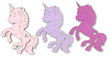 7cm Holzbuchstaben, Türbuchstaben Kinderzimmer, Freie Farbgestaltung, Taufgeschenk, Geburtsgeschenk, Kinderzimmer deko inkl. Klebepads (Zubehör: 1 Einhorn)