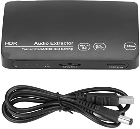 KOSDFOGE 4K Audio Extractor, Audio Converter 60Hz HDR Synchronous ARC, Audio Splitter mit 5.0 Bluetooth Sender für Computer Blu-ray DVD Player
