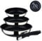 Bergner Juego de Sartenes de 4 Piezas Acero Inoxidable y Antiadherente Incluye 3 Sartenes de 18, 20 y 24 cm con 1 Mango Ergonómico Extraíble Apto Horno, 18 cm | 20 cm | 24 cm