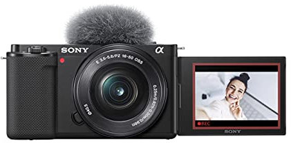 Sony Alpha ZV-E10L | APS-C Mirrorless interchangable-lens vlog camera with 16-50 mm f/3.5-5.6 Power Zoom kit Lens (Vari-Angle Screen for vlogging, 4K Video, Real-time Eye Autofocus), Black (Renewed)