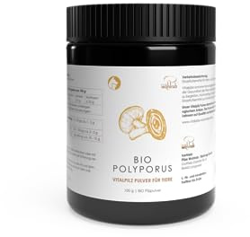 Pilze Wohlrab - Bio Polyporus Pulver für Tiere, 1 Dose à 100 g Eichhase Vitalpilze Pulver mikrofein - Höchste Bio-Qualität