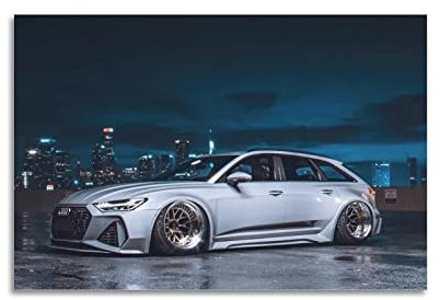 Sportwagen-Poster für Audi RS6 Avant Supercar JDM Auto Dekorative Malerei Leinwand Wand und Kunst Bild Familie Schlafzimmer Dekor 30 x 45 cm